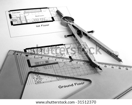 Technical architectural CAD drawing
