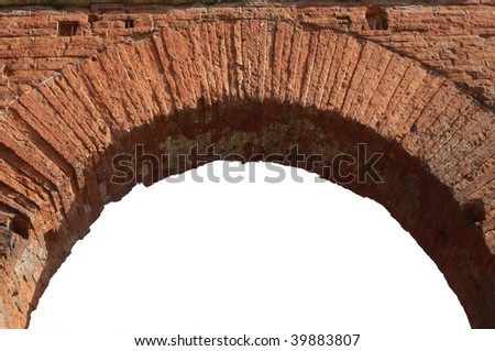 Roman arch isolated over white background copy space