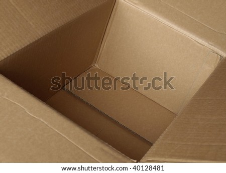 Inside a box - selective focus at the bottom of the box