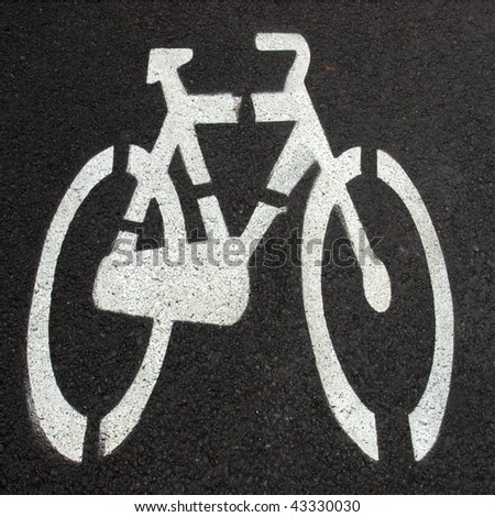 Bike lane traffic sign isolated on white