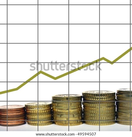 Stock market chart showing a growth trend