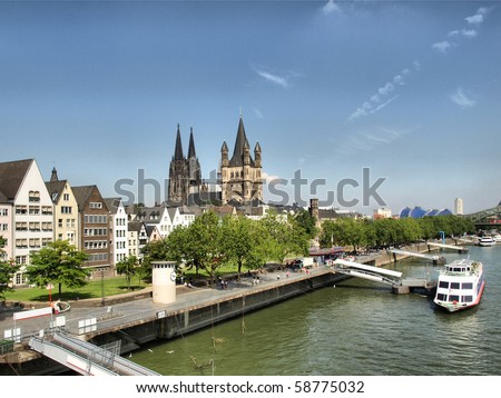 View of the city of Koeln (Cologne) in Germany - high dynamic range HDR