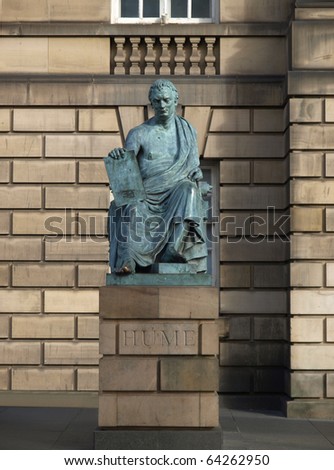 Statue of David Hume in Edinburgh, philosopher historian of Western philosophy and Scottish Enlightenment