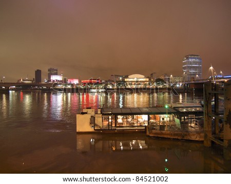 River Thames South Bank in London UK