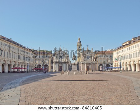 Piazza San Carlo in Turin (Torino) baroque architecture