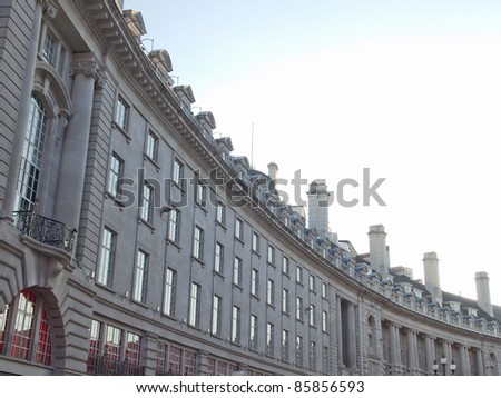 Regent street crescent, famous high street in central London, UK