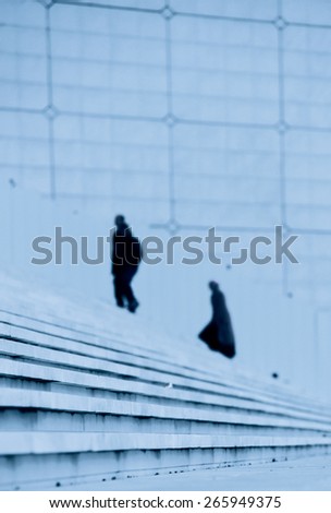 People walking on stairs