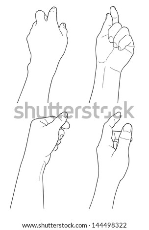 adult man hand to hold something, isolated on white