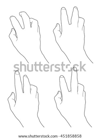 Adult man hand to hold something, isolate on white background