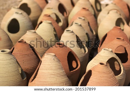 Clay jars of Tunisia, Africa