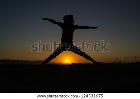 freedom jump on sunset/sunrise