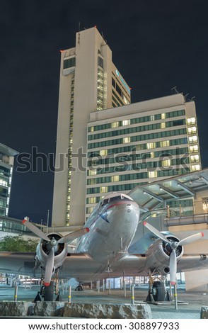 HONG KONG - AUG 19, 2015 : Headquarter of Cathay Pacific airline on August 19 ,2015 in Hong Kong. Cathay Pacific Airways provides services to 188 destinations in 46 countries worldwide,