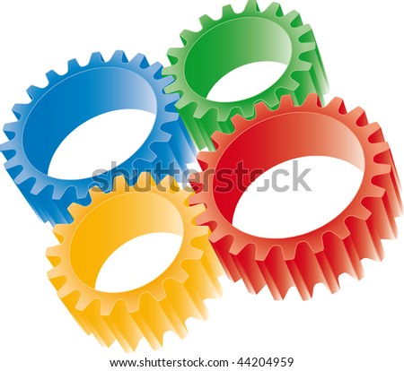 colorful gears set