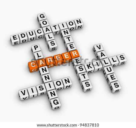 career crossword puzzle (job search concept)