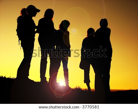 Best Friends Silhouettes Posing For A Picture Stock Photo 3770581 ...