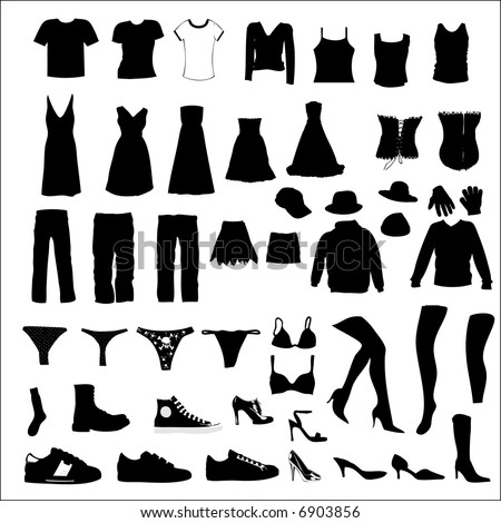 Clothes Silhuettes Stock Vector Illustration 6903856 : Shutterstock