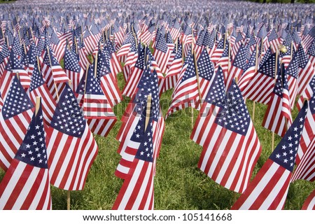 20,000 American Flags are displayed for every resident of Massachusetts who died in a war over the past 100 years, Boston Common, Boston, MA, Memorial Day, 2011
