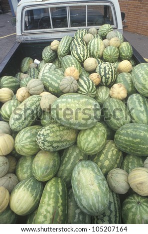 Watermelons in a pickup truck, Augusta, GA