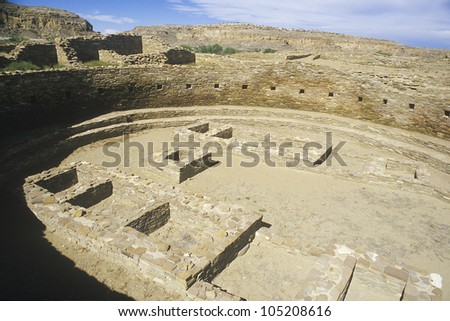 Ceremonial Kiva at Chaco Canyon Indian ruins, NM, circa 1060, The Center of Indian Civilization, NM