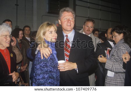 Bill And Hillary Clinton At A St. Louis Campaign Rally In 1992, Bill ...