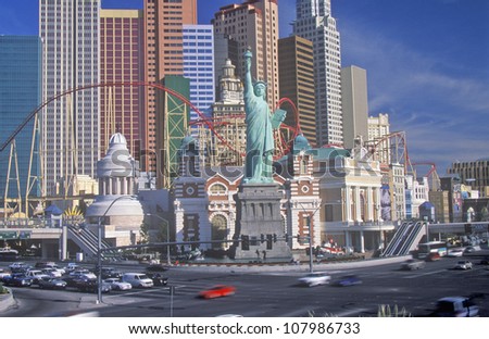 New York New York Hotel and Casino in morning light, Las Vegas, Nevada