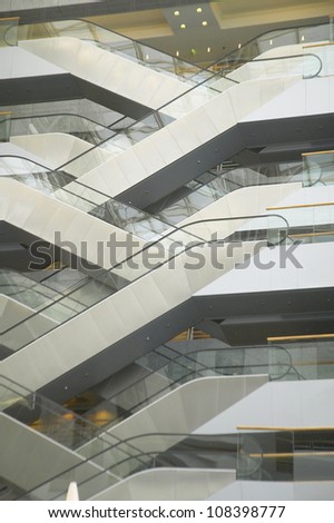 Office building escalators, Paris, France