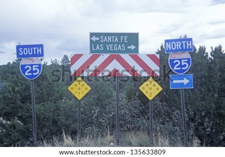 Santa Fe or Las Vegas sign in New Mexico (Slightly grainy, best at smaller sizes)