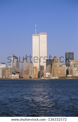 New York City skyline with World Trade Center, NY
