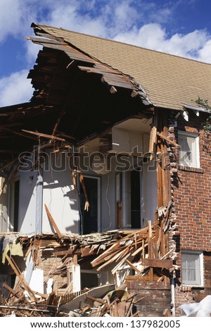 House ripped apart by natural disaster