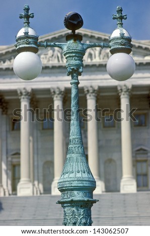 Lamppost in front of the US Capitol, Washington, DC