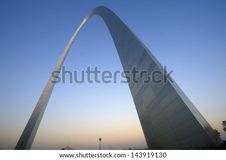 St. Louis Arch at Sunset with Eads Bridge, MO