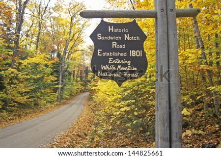 Entrance to White Mountain National Forest at Historic Sandwich Notch, NH