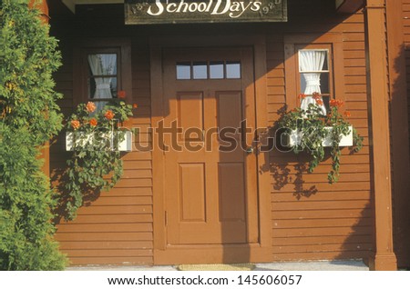 Red schoolhouse entry, New England