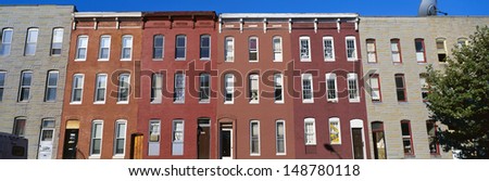 BALTIMORE, MARYLAND - CIRCA 1990\'s: Row houses in Baltimore, MD
