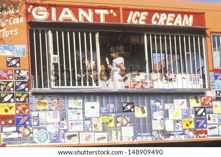LOS ANGELES, CA - CIRCA 1990\'s: Giant`s ice cream store in Los Angeles, CA