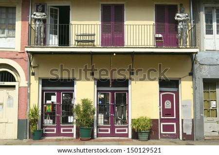 NEW ORLEANS, LOUISIANA - CIRCA 2004: Historic old home in French Quarter of New Orleans, Louisiana sells antiques