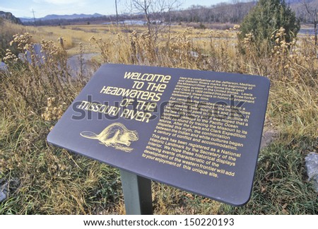 THREE FORKS, MONTANA - CIRCA 2000\'s: Beginning of Missouri River, Missouri Headwaters State Park,3 Forks,Three Forks, MT