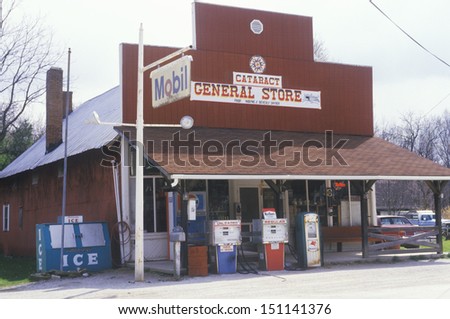 CATARACT FALLS, INDIANA - CIRCA 1980\'s: General store, Cataract Falls, IN
