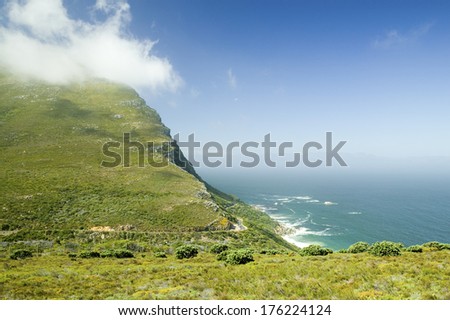 Cloud comes in at Cape Point, Cape of Good Hope, outside Cape Town, South Africa