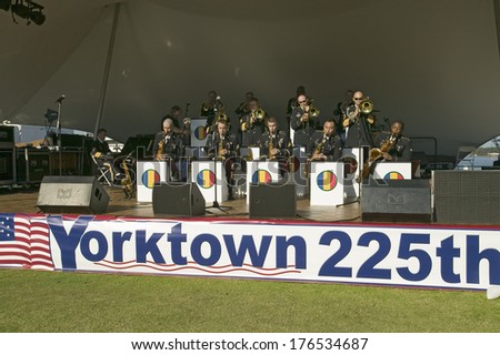 Concert by the U.S. Army Training and Doctrine Command Band, a jazz band, in Colonial National Historical Park.  Part of the 225th Anniversary of the Siege of Yorktown, Yorktown, Virginia.
