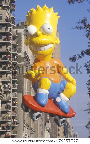 Bart Simpson Balloon in Macy\'s Thanksgiving Day Parade, New York City, New York