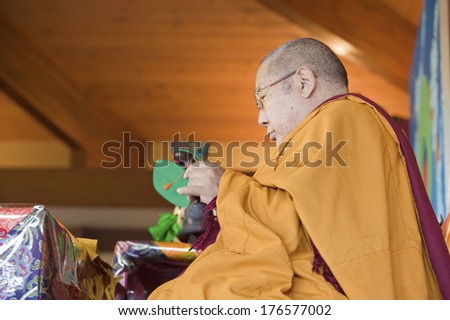 HH Penor Rinpoche, Tibetan-born Supreme Head of Nyingmapa Buddhism, presides over Amitabha Empowerment at Meditation Mount in Ojai, CA