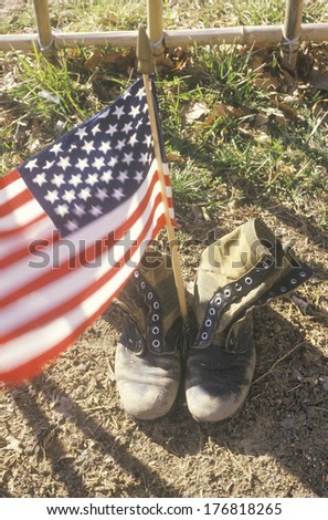 American Flag Between Two Army Boots, Washington, D.C.