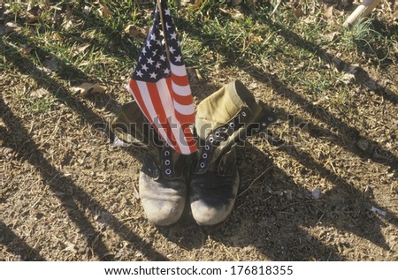 American Flag Between Two Army Boots, Washington, D.C.