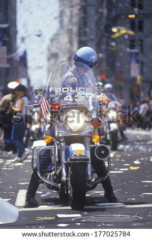 Motorcycle Cop, Ticker Tape Parade, New York City, New York
