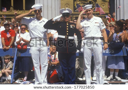 Three Sailors Saluting, Ticker Tape Parade, New York City, New York