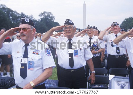 Veterans of Korean War Saluting, Korean War 50th Anniversary, Washington, D.C.