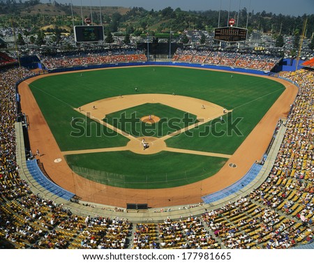 This is Dodger Stadium. This game was played by the LA Dodgers and the Houston Astros. The attendance at this game was 42, 264. The Dodgers won with a score of 5 to 1.