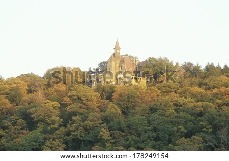 Castle on the Hudson River in autumn, Hudson Valley, NY
