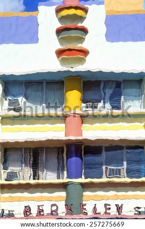 Photo Impressionism-Effect of an art deco south beach Miami building, Miami, Florida